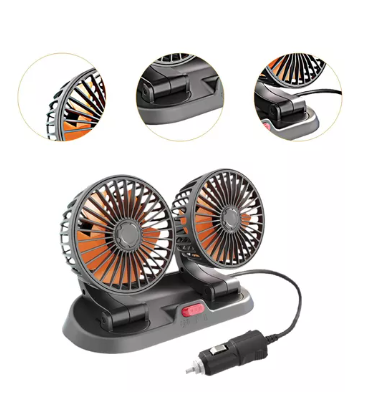 VENTILADOR DOBLE PARA AUTO 360 GRADOS