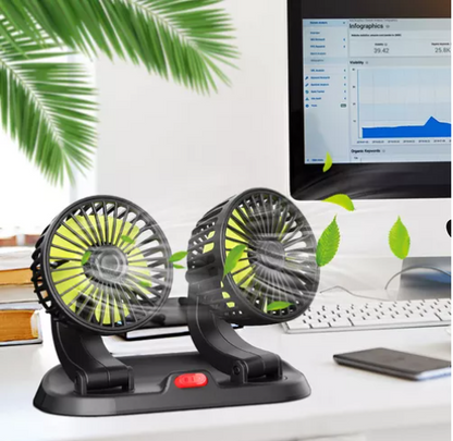 VENTILADOR DOBLE PARA AUTO 360 GRADOS